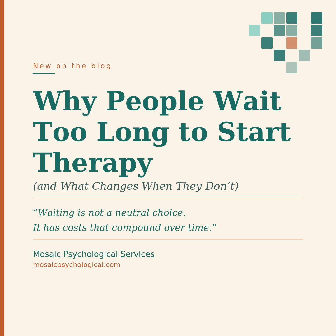 Photo for Why People Wait Too Long to Start Therapy (and What Changes When They&nbsp;Don&rsquo;t)&nbsp;